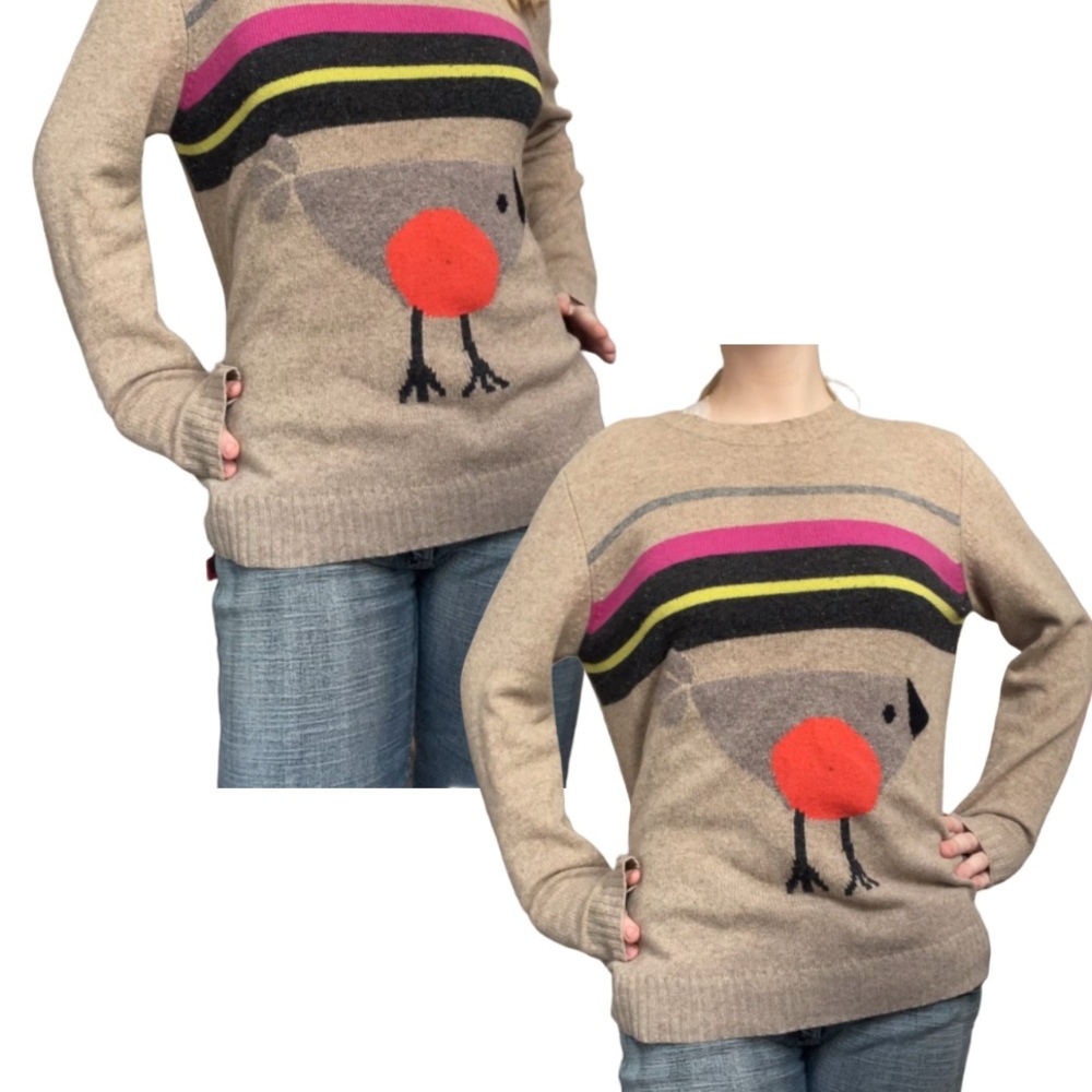 Women's vintage Bird Sweater 100% merino wool